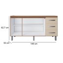 Ver imagem 2 de Balcão para Pia 150cm com 03 Portas e 03 Gavetas Diana Savana Off White Moblis