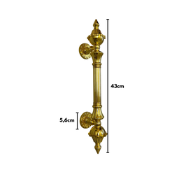 Puxador para Portas Modelo Colonial Dourado 43cm - 2