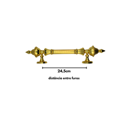 Puxador para Portas Modelo Colonial Dourado 43cm - 3