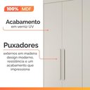 Ver imagem 6 de Guarda Roupas Casal 4 Portas 3 Gavetas 100% Mdf Tunis Off White