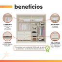 Ver imagem 4 de Guarda Roupas Casal 4 Portas 3 Gavetas 100% Mdf Tunis Off White