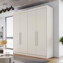 Ver imagem 2 de Guarda Roupas Casal 4 Portas 3 Gavetas 100% Mdf Tunis Off White