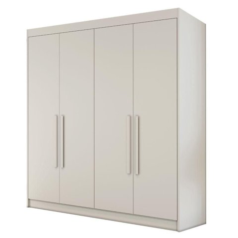 Guarda Roupas Casal 4 Portas 3 Gavetas 100% Mdf Tunis Off White