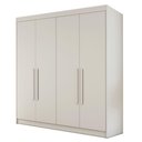 Ver imagem 1 de Guarda Roupas Casal 4 Portas 3 Gavetas 100% Mdf Tunis Off White