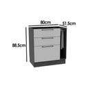 Ver imagem 3 de Balcão de Cozinha Amsterdam Ph 3139 C/ 3 Gavetas e 1 Toalheiro S/ Tampo 80cm Avela - Herval