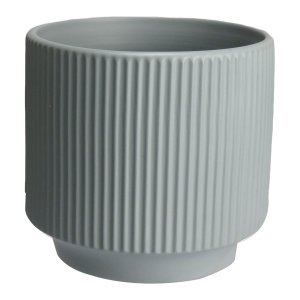 Cachepô Vaso Decorativo Planta Redondo Home&co Cerâmica 12x13x13cm Cinza