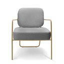 Ver imagem 5 de Poltrona Sala de Jantar Elaine Kit 2 Base Aço Dourado Linho K01 - D'rossi