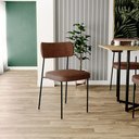 Ver imagem 2 de Kit 04 Cadeiras Decorativas Estofadas para Sala de Jantar Melina F01 Couríssimo Marrom - Lyam