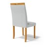 Cadeira Ana Madeira Maciça Estofada para Mesa de Jantar Linho Cinza 407 - 4