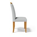 Ver imagem 7 de Cadeira Ana Madeira Maciça Estofada para Mesa de Jantar Linho Cinza 407