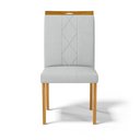 Ver imagem 3 de Cadeira Ana Madeira Maciça Estofada para Mesa de Jantar Linho Cinza 407