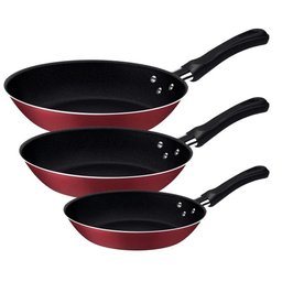 Jogo de Frigideiras Tramontina Caribe, 3 Peças - Vermelho - 1