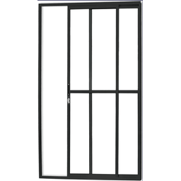 Porta de Aluminio Sacada 2 Folhas com Fechadura Linha Premium:2,10 X 1,20/preto - 1