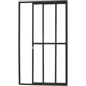 Porta de Aluminio Sacada 2 Folhas com Fechadura Linha Premium:2,10 X 1,20/preto