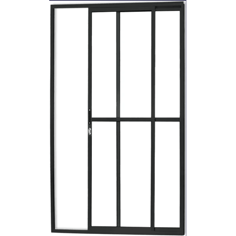 Porta de Aluminio Sacada 2 Folhas com Fechadura Linha Premium:2,10 X 1,20/preto