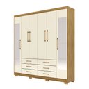 Ver imagem 2 de Guarda Roupa Dunas Casal 6 Portas de Bater 2 com Espelhos 6 Gavetas Mdf Nature/offwhite G98 - Gran B