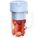 Ver imagem 2 de Caneca Misturadora Recarregável Azul Claro Copo Triturador