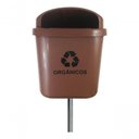 Ver imagem 1 de Cesto Individual Lixeira Coleta Seletiva 40l com Poste Azul