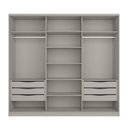 Ver imagem 4 de Guarda Roupa 276cm Laterais Curvas 100% Mdf com Espelho Cor:grigio