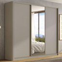 Ver imagem 1 de Guarda Roupa 276cm Laterais Curvas 100% Mdf com Espelho Cor:grigio