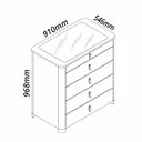 Ver imagem 4 de Cômoda Ilha Innova 5 Gavetas Off White - Gelius