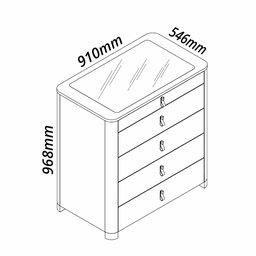 Cômoda Ilha Innova 5 Gavetas Off White - Gelius - 4