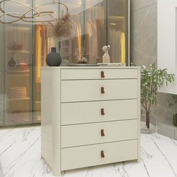 Cômoda Ilha Innova 5 Gavetas Off White - Gelius - 1