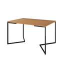 Ver imagem 1 de Mesa de Jantar Industrial Base De Ferro Preto em V Tampo 137x90 Canela