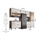 Ver imagem 3 de Cozinha Modulada Completa com 6 Peças 12 Portas 4 Gavetas e Vidro Reflecta 100% MDF Vicenza