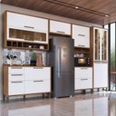 Ver imagem 1 de Cozinha Modulada Completa com 6 Peças 12 Portas 4 Gavetas e Vidro Reflecta 100% MDF Vicenza
