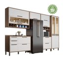 Ver imagem 2 de Cozinha Modulada Completa com 6 Peças 12 Portas 4 Gavetas e Vidro Reflecta 100% MDF Vicenza