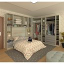 Ver imagem 2 de Guarda Roupa Canto Casal 11 Portas e 11 Gavetas Legno Crema com Cinza Puro Prime Luciane Móveis