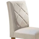 Ver imagem 2 de Conjunto de 4 Cadeiras de Jantar Estofadas Veludo 100% MDF Irlanda Bege/Creme/Imbuia
