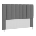 Ver imagem 2 de KIT Cabeceira Mais Calçadeira com bau eros Casal 140 cm Para Cama Box Suede cinza Biselos-Decor
