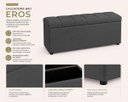 Ver imagem 7 de Kit Cabeceira Mais Calçadeira com Bau Eros Casal 140 cm para Cama Box Suede Chumbo Biselos-Decor
