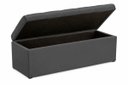 Ver mais imagens de Kit Cabeceira Mais Calçadeira com Bau Eros Casal 140 cm para Cama Box Suede Chumbo Biselos-Decor
