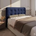 Ver imagem 2 de Cabeceira para Box Lírio Estofada Casal 138 Tecido Suede Azul