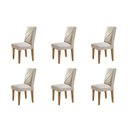 Ver imagem 1 de Conjunto 6 Cadeiras Irlanda Bege/Veludo Creme/Imbuia