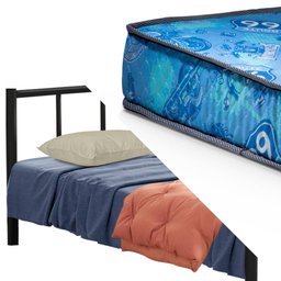 Cama de Ferro Tubular Solteiro 88 Resistente Laís Preto Primoart com Colchão Gazin - 3