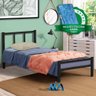 Cama de Ferro Tubular Solteiro 88 Resistente Laís Preto Primoart com Colchão Gazin - 2