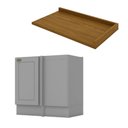 Ver imagem 5 de Balcão Canto Americana Henn com Tampo Mdf Henn 94 Cm Cinza / Nature