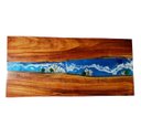 Ver imagem 1 de Mesa em Madeira de Lei e Resina Epóxi até 6 Lugares Tema "ondas" Craft Wood Mesa de 6 Lugares