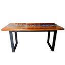 Ver imagem 4 de Mesa em Madeira de Lei e Resina Epóxi até 6 Lugares Tema "ondas" Craft Wood Mesa de 6 Lugares