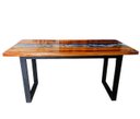 Ver imagem 4 de Mesa em Madeira de Lei e Resina Epóxi até 6 Lugares Tema "ondas" Craft Wood Mesa de 6 Lugares