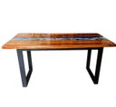 Ver imagem 3 de Mesa em Madeira de Lei e Resina Epóxi até 6 Lugares Tema "ondas" Craft Wood Mesa de 6 Lugares