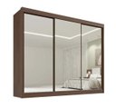 Ver imagem 1 de Guarda Roupa Dubai 3 Portas Espelhadas Castanho - D Doro