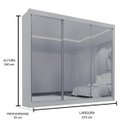 Ver imagem 2 de Guarda Roupa Dubai 3 Portas Espelhadas Castanho - D Doro
