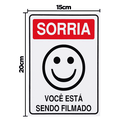 Ver imagem 2 de Combo 3 Placas De Sinalização Sorria Você Está Sendo Filmado 15x20 Acesso - P-26 F9e