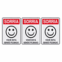 Ver imagem 1 de Combo 3 Placas De Sinalização Sorria Você Está Sendo Filmado 15x20 Acesso - P-26 F9e