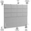 Ver imagem 4 de Cabeceira Cama Box Casal King 195 Cm Roma W01 Linho Cinza - Lyam